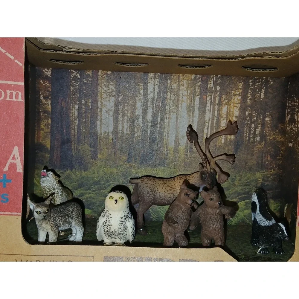 New Terra North American Wild Animals ‎ Forest Figures Play Set Toys Box